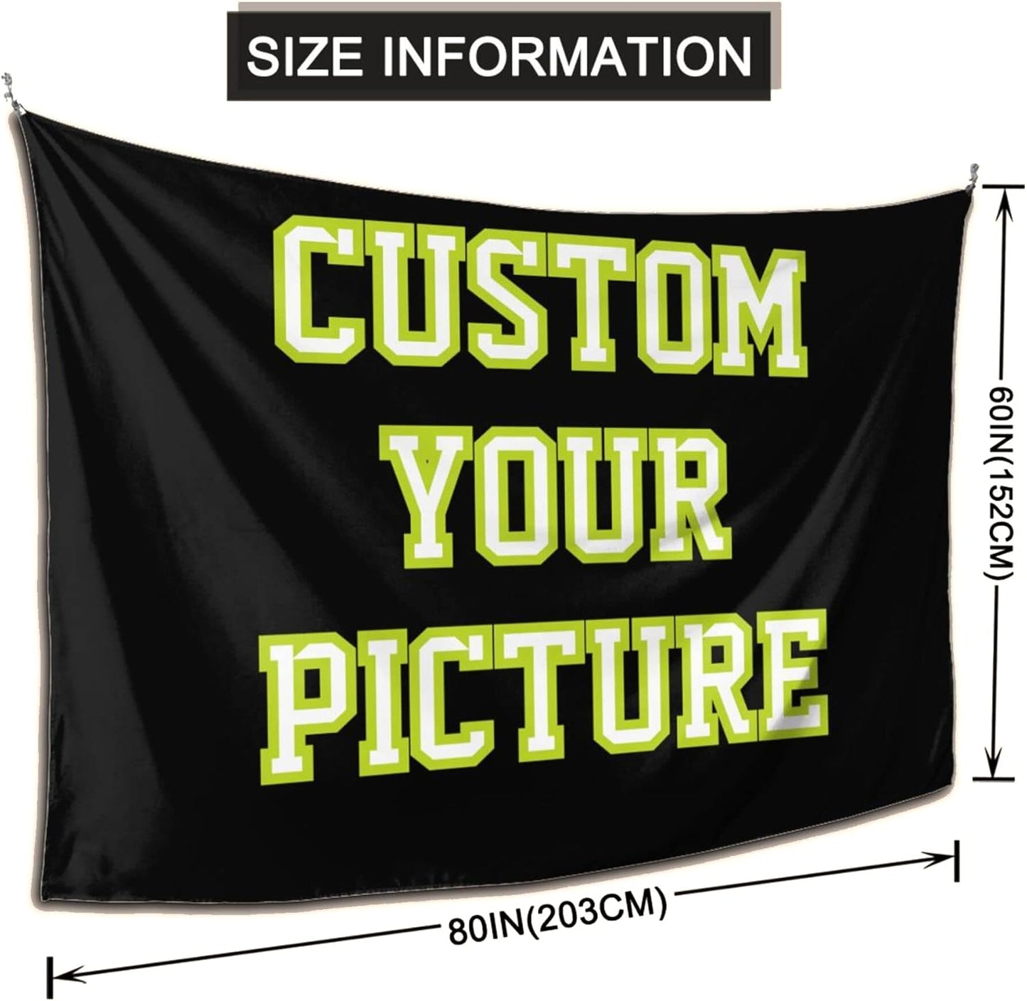 JINJUREN Custom Tapestry Upload Images Banners and Signs Customize For Bedroom 80 * 60 inch Horizontal