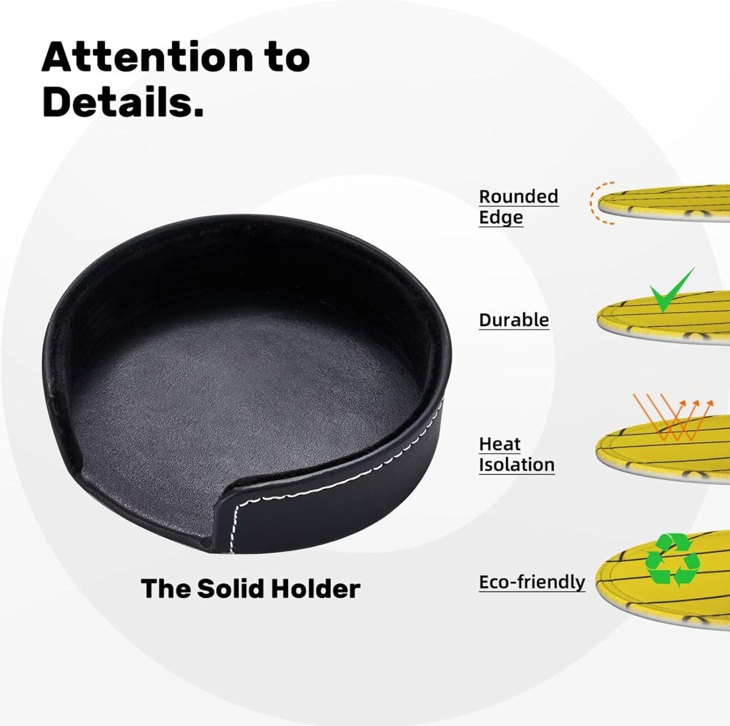 6 Pcs Water Polo Ball Drink Coasters with Holder Coasters for Drinks Coffee Table Home Decor Housewarming Gift