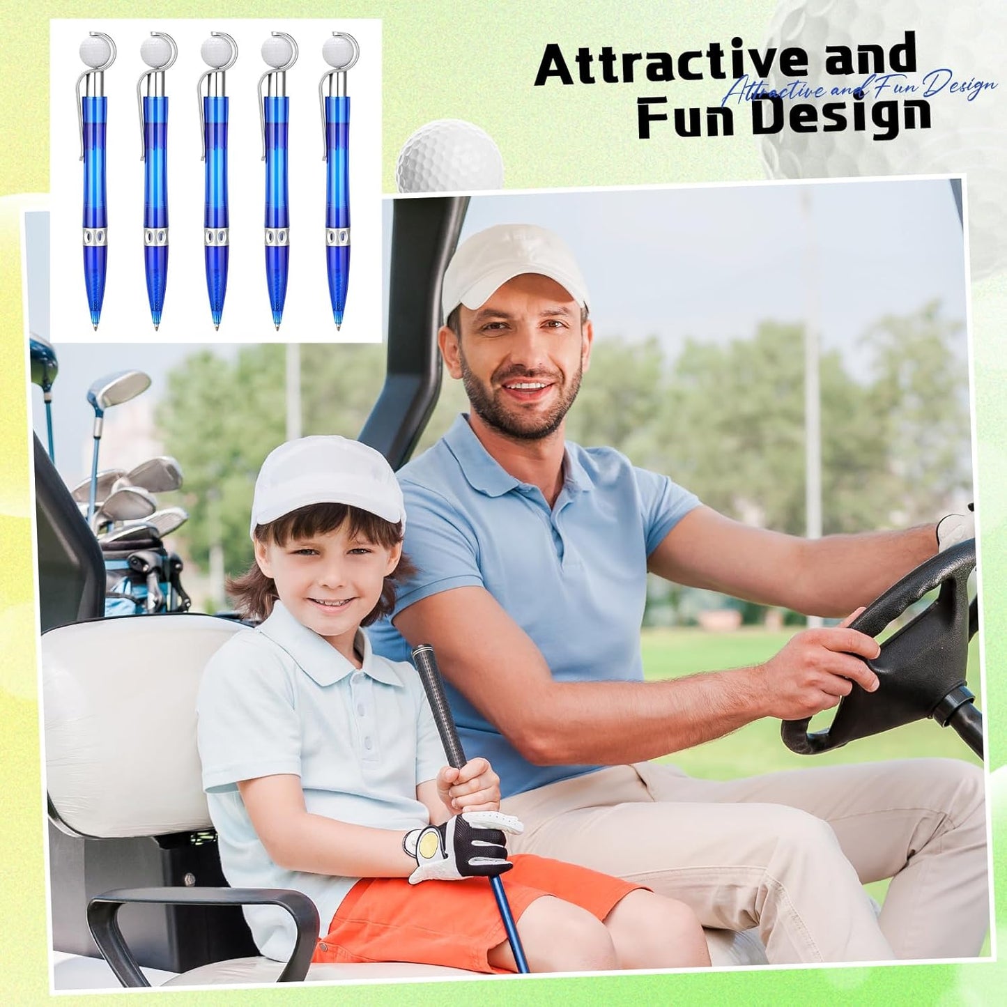 Zhanmai 24 Pcs Golf Ball Pen Sports Ballpoint Pens Golf Pens Golf Party Favors Cool Writing Pen for Stationery School(Blue)