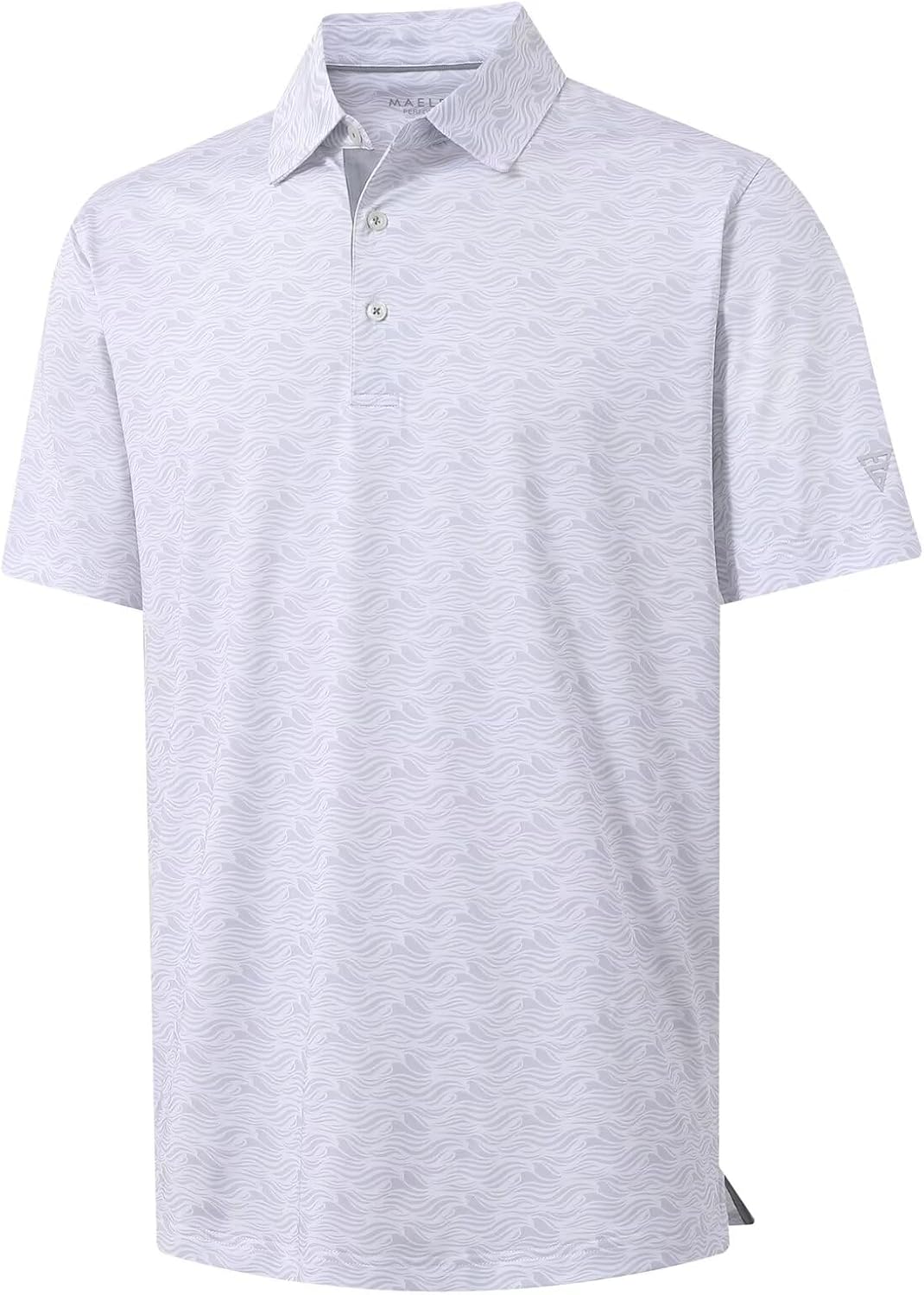 M MAELREG Mens Golf Shirt Short Sleeve Dry Fit Print Moisture Wicking Performance Patterns Collared Polo Shirt