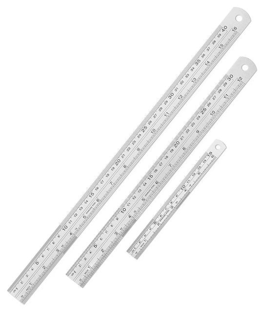 Mr. Pen- Stainless Steel Ruler, 3 pcs, 6", 12", 16", Imperial & Metric Measurements, Metric Metal Ruler Set, Metal Rulers