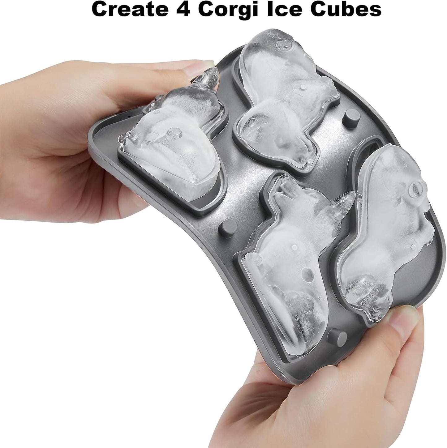 Nax Caki Corgi Dog gifts 3D Ice Cube Mold Fun Shapes, Large Craft Ice Mold, Big Dog Ice Cube Trays for Whiskey Cocktails Bourbon