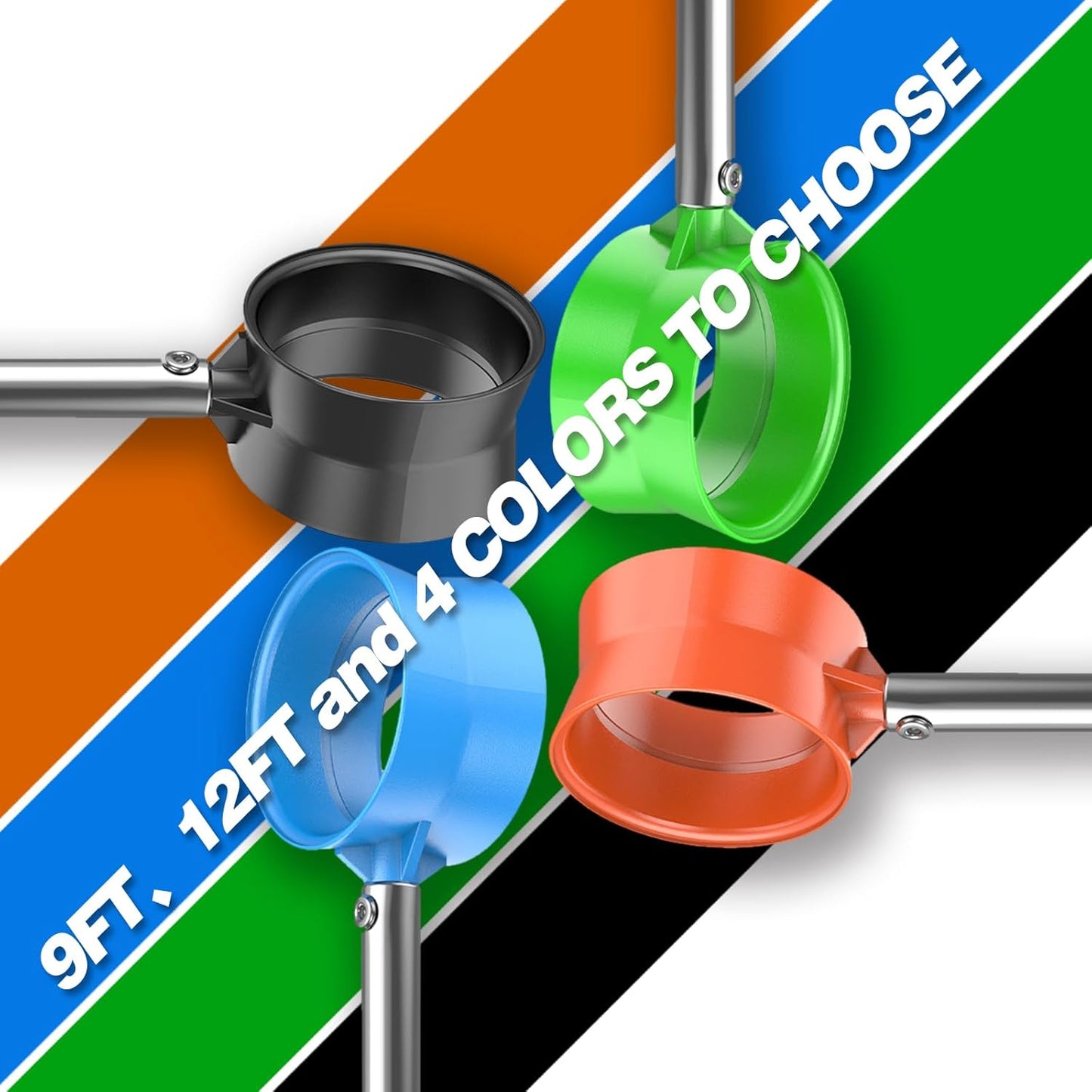 9Ft/12Ft Telescopic Stainless Steel Golf Ball Retriever for Water, High Durability Double Sided Golf Ball Picker Upper, Men's and Women's Golf Accessories Gifts.