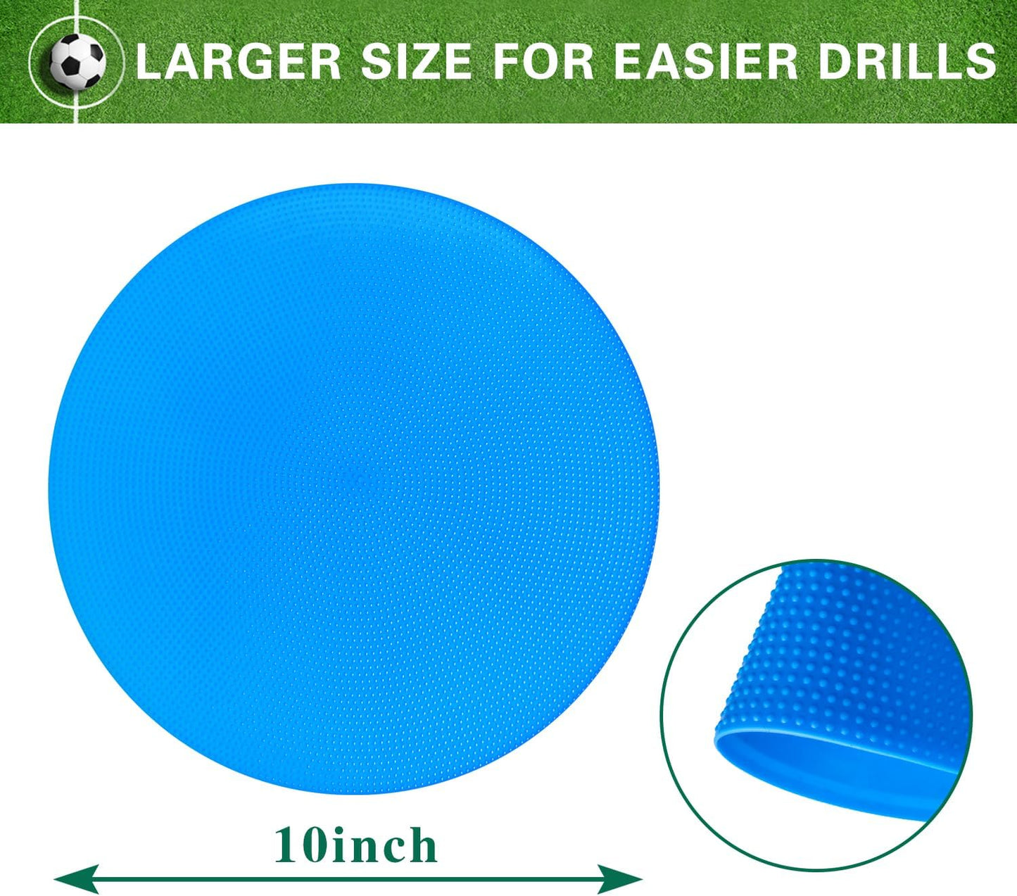 Poly Spot Markers 9 inch Non-Slip Rubber Agility Markers Flat Field Cones Floor Dots for Football, Soccer, Basketball Training Markers, School Activities, Exercise Drills, Social Distancing