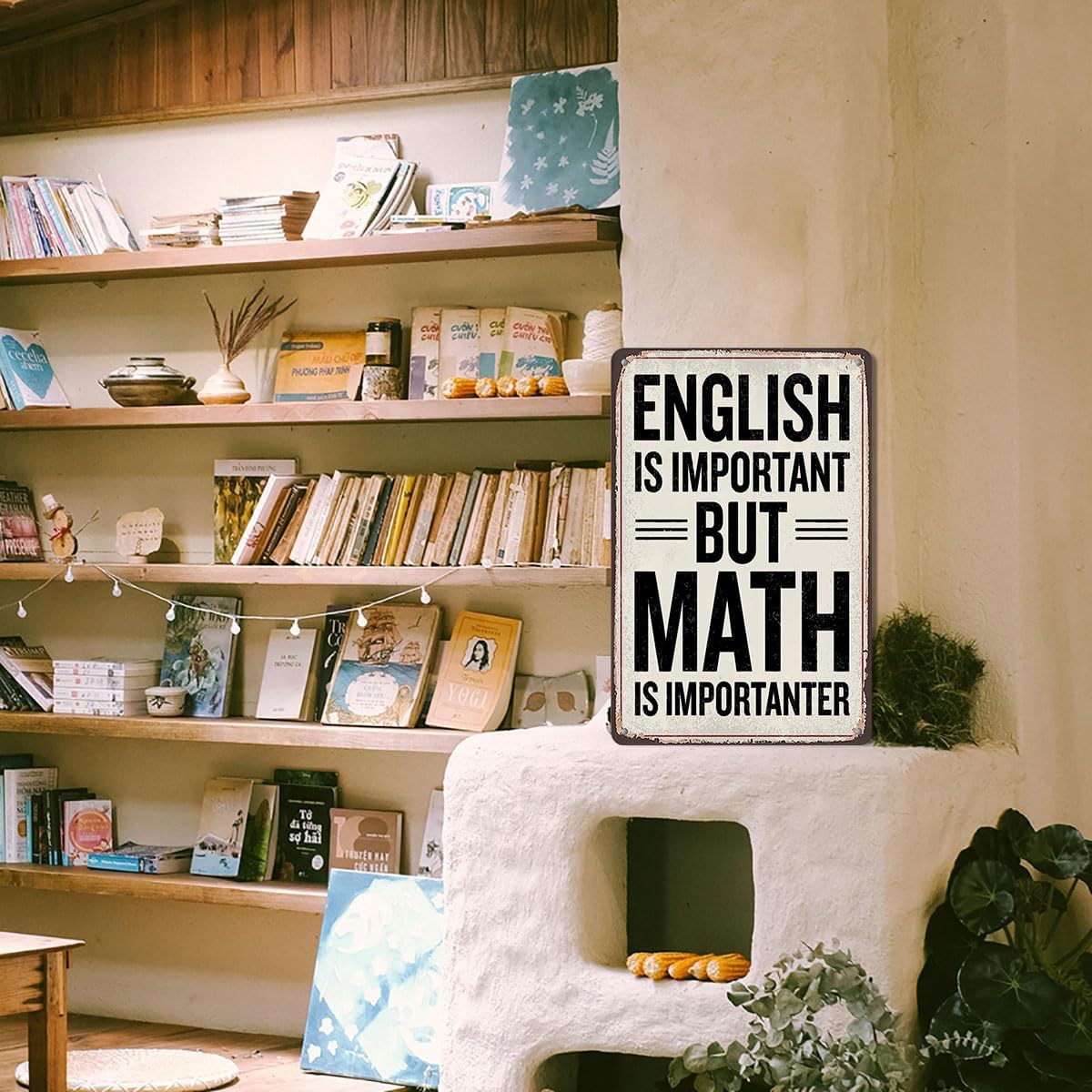 Funny Math Posters - Math Teacher Gift, Tin Sign Wall Art, Ideal Gifts for Math Teachers, Middle School & High School Classroom Decor, 8x12 Inch Metal Sign