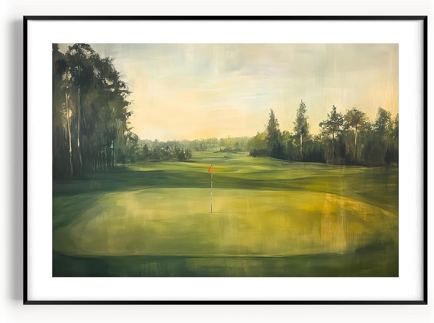 Vintage Golf Course Premium Giclee Fine Art Prints - Antique Style Golf Course Painting Posters, Golf Wall Art, Aesthetic Golfing Poster for Home Office Decor, Ready to Frame