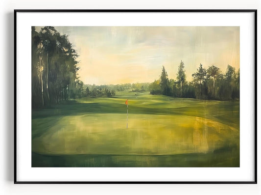 Vintage Golf Course Premium Giclee Fine Art Prints - Antique Style Golf Course Painting Posters, Golf Wall Art, Aesthetic Golfing Poster for Home Office Decor, Ready to Frame