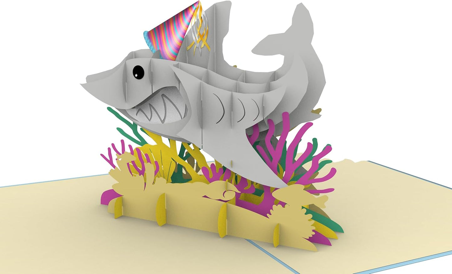 iGifts And Cards Ocean Adventure Shark 3D Pop Up Birthday Card, 6"x8", With Envelope and Notecard, Unique Gift for Kids, Teens, Beach Lovers, and Aquatic-Themed Celebrations