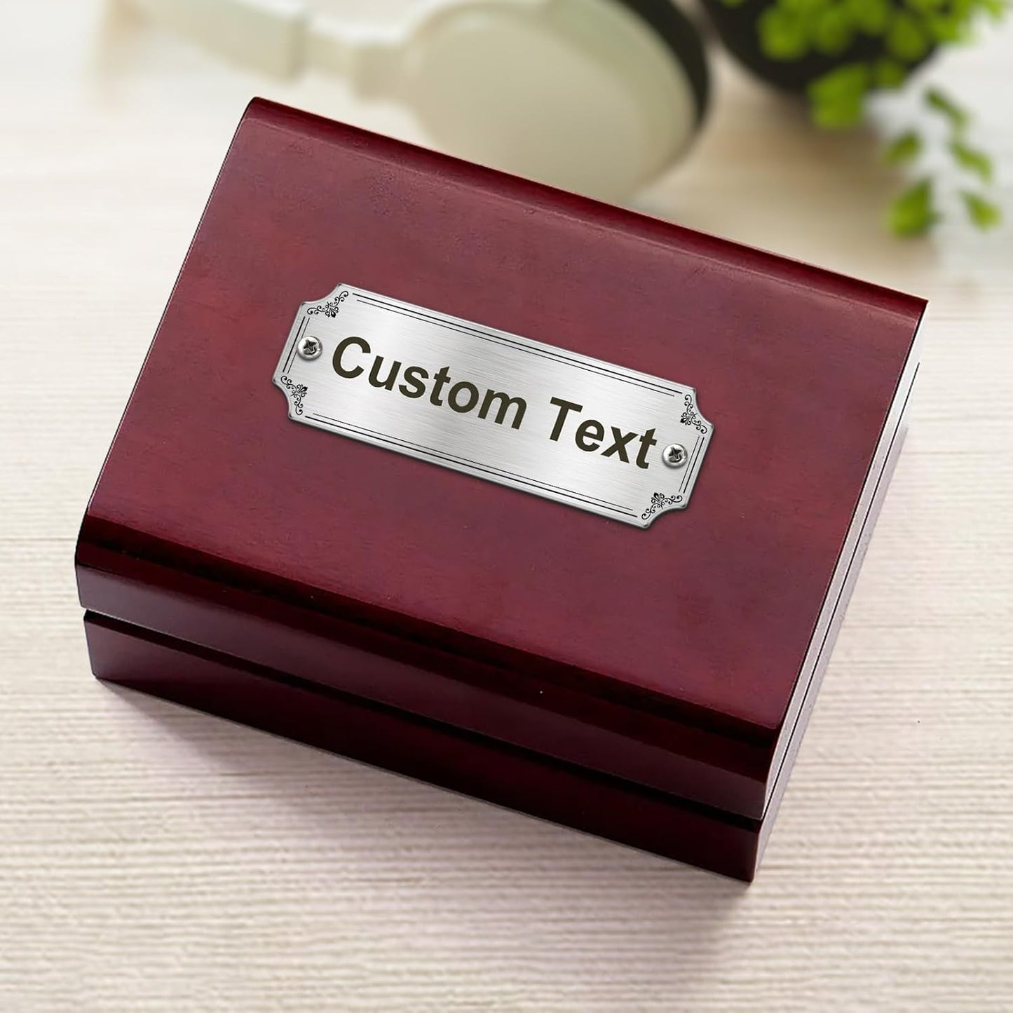 Stainless Steel Personalized Name Plate - Custom Plaque, Name Tag, Badge, Label, Sign - Metal Nameplates for Trophy, Award, Memorial, Graduation Plaque (Holed)