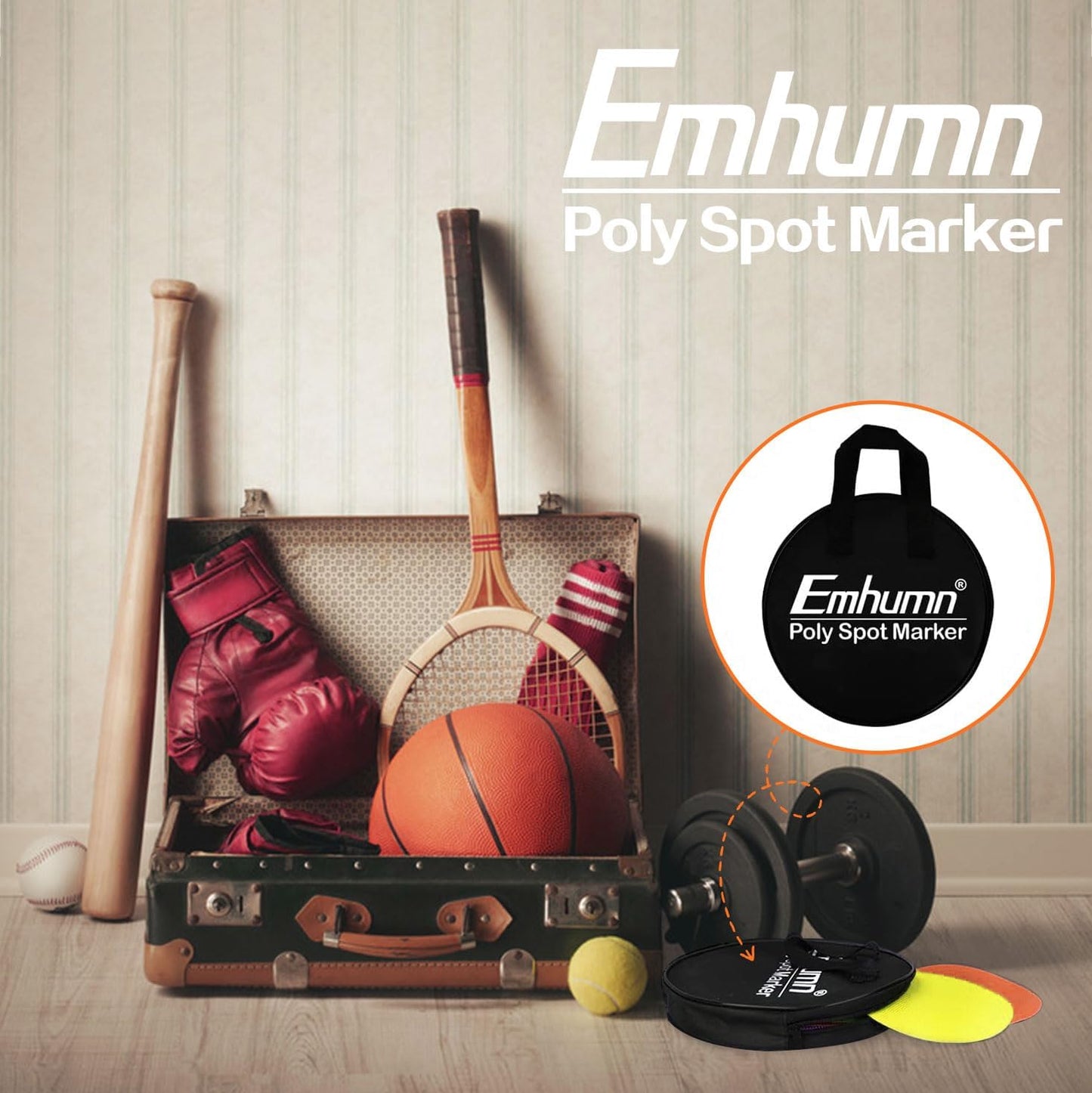 4inch & 9inch Poly Spot Markers for Agility Dot for Gym/PE Training, Dance, 6/12/24 Pcs Round Multiple Color & Size Rubber Non-Slip Spot Marker for Games, Floor Dots and Sport Activities