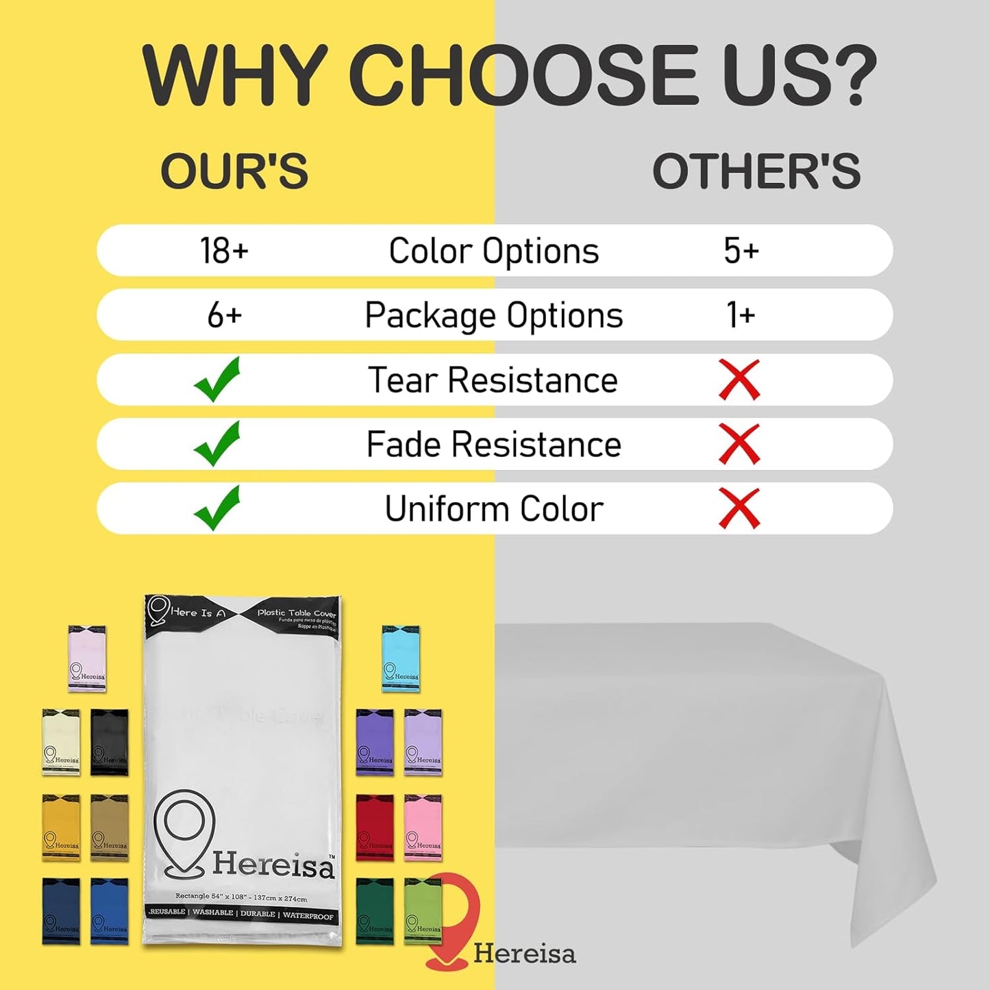 Plastic White Tablecloths 3 Pack Disposable Table Covers 54" x 108" Off White Table Cloths Bridal Party Tablecovers for Parties Engagement Wedding Festivals, Fits 6 to 8 Foot Rectangle Tables