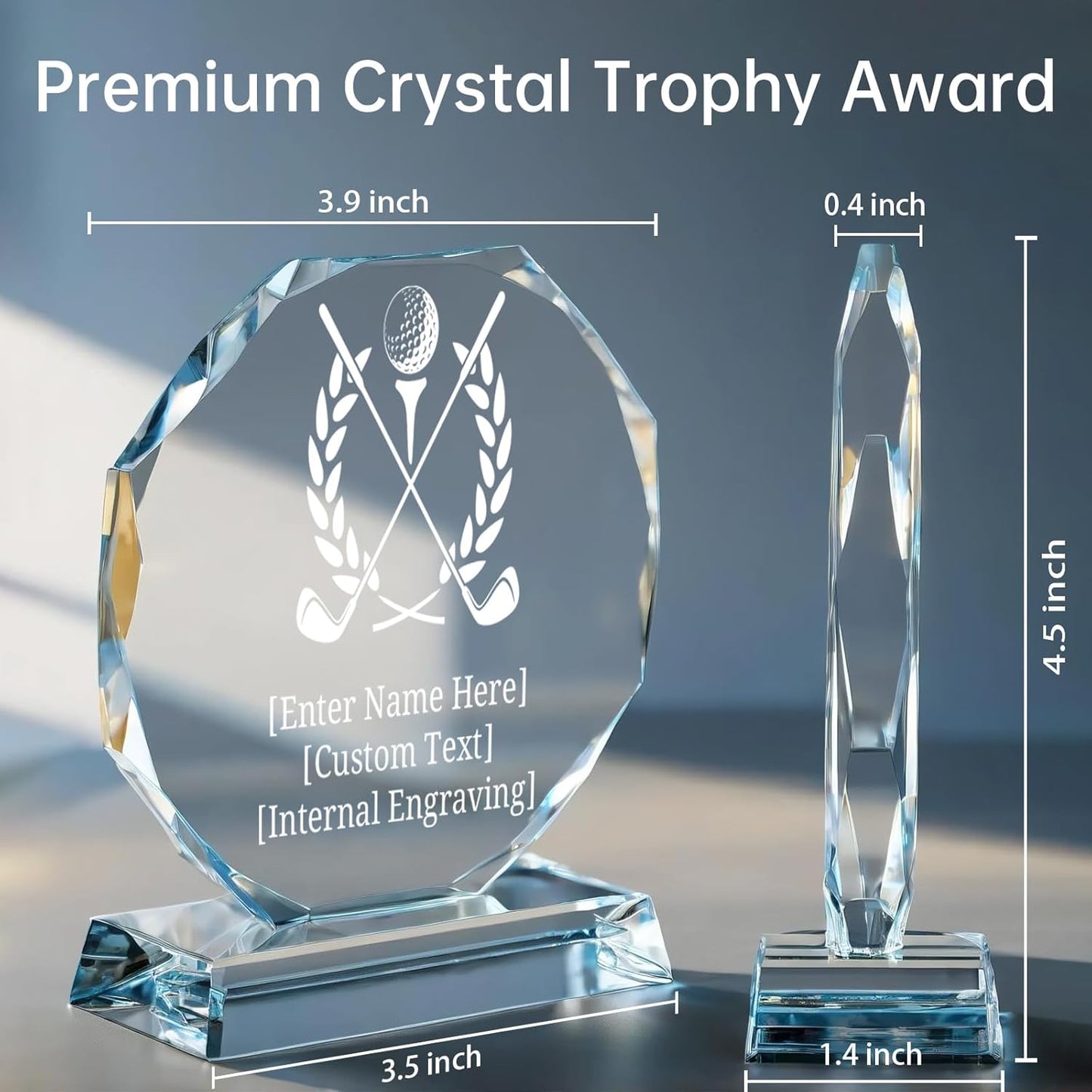 Custom Crystal Awards and Trophies – Personalized Engraved Glass Plaques for Employee Recognition, Appreciation, Farewell, Retirement, Coworker Gifts, Sports Achievements