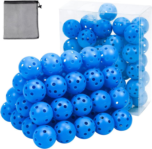 Plastic Golf Balls Practice Limited Flight Golf Training Ball Hollow Swing Practice Indoor Golf Balls with Mesh Drawstring Bag for Backyard Driving Range or Outdoor