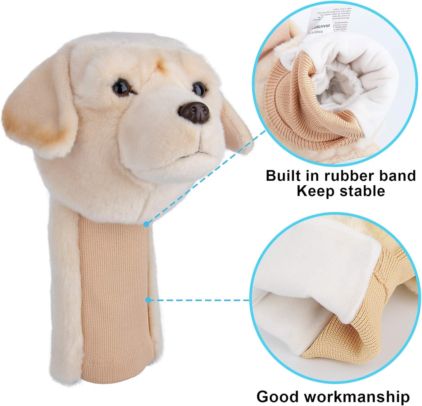 Headcovers Lab Driver Headcover Dog Golf Club Head Covers Funny Golf Club Covers Animals Plush Driver Headcover Gift for Men Women