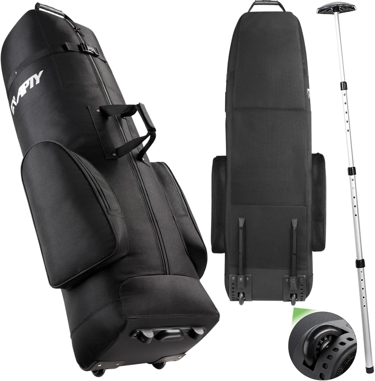 Padded Golf Club Travel Bag with Wheels, Golf Luggage Case Cover for Airlines - 1680D Wear-Resistant Oxford, Waterproof Coating Layer, Universal Size