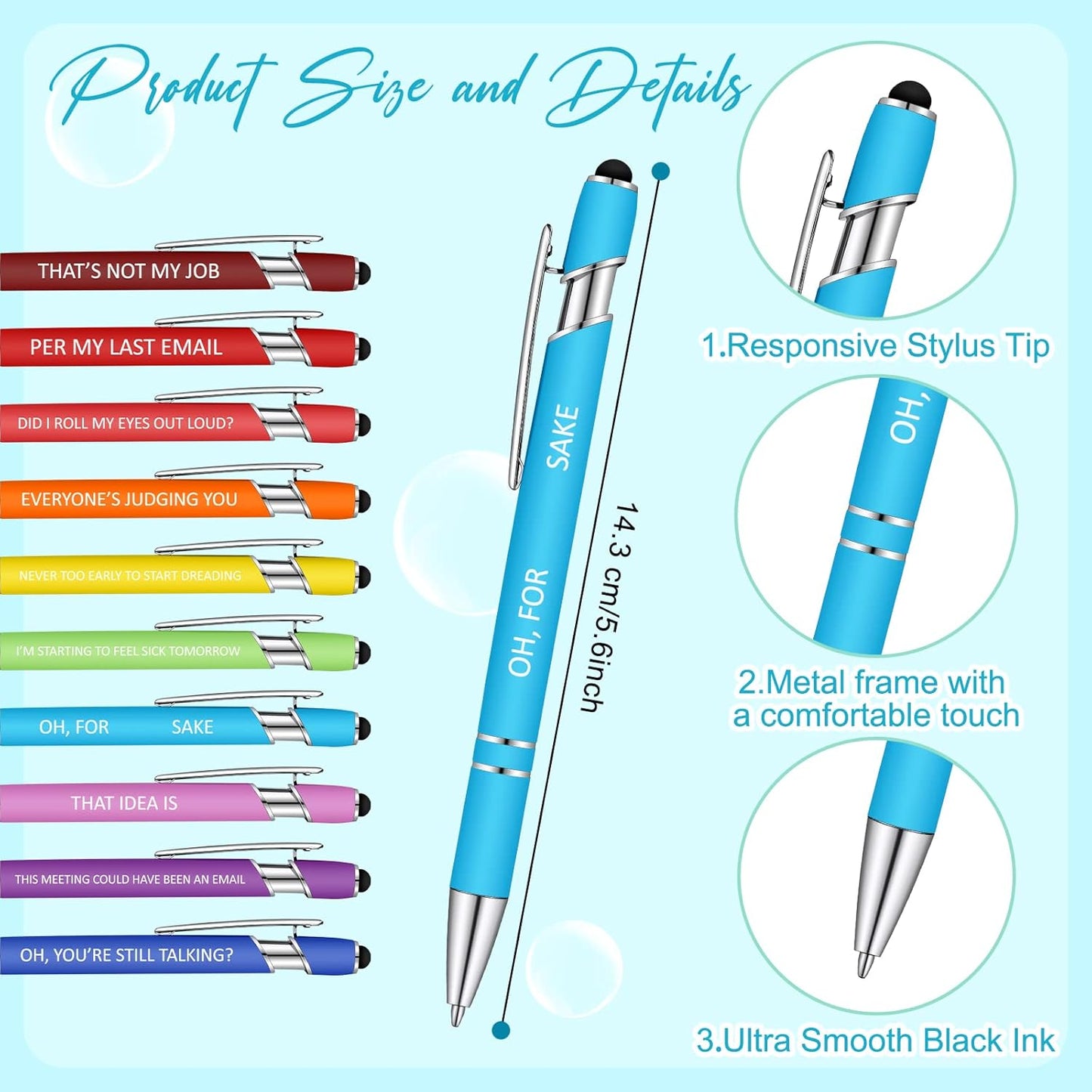 Geyee 24 Pcs Funny Sticky Notes with Funny Pens Fun Notepads for Adults Coworkers Nurse 3 x 4 Inch to Do List Notepads with Sayings Pen for Lab Week Gifts Teacher Office Supplies