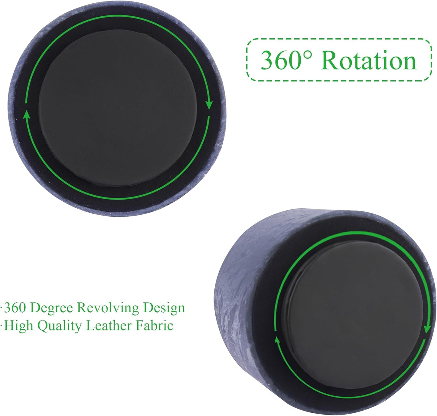 Hennaja Round Leather Art Supply Organizer,Remote Control Holder,360 Degree Spinning,Multi-Functional Pencil Holder,4 Compartments Desktop Stationary Organizer(1-Hill Blue)