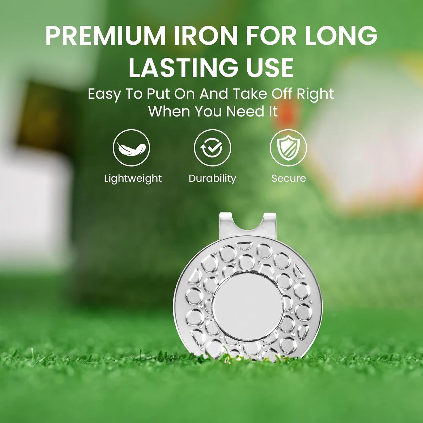 Amy Sport Strong Magnet Golf Ball Marker Hat Clip Value Pack 20/40, Compact & Durable Marker Holders Easily Attach to Golf Cap or Belt, Gold & Silver Accessories for Men Women Kids