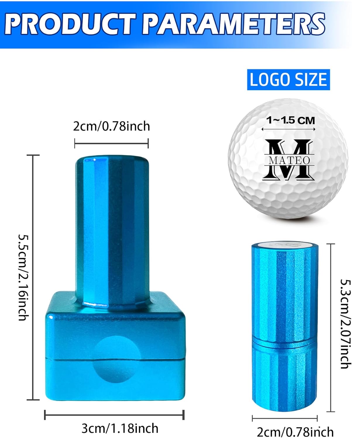 Custom Golf Ball Stamp, Personalized Golf Ball Marker Stamp with Waterproof Ink, Customized Name Stamp with Your Logo, Initial, Name, Golf Ball Stamper, Gifts for Men Dad Husband Business (Design-06)