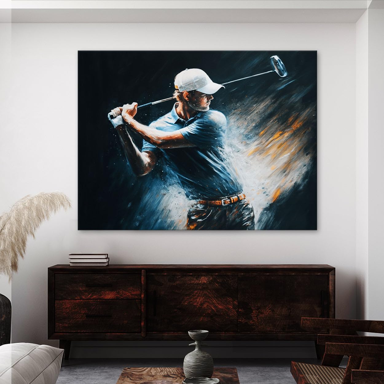 Sense Canvas Golf Golfer Motion Blur 8 Canvas Art - Home Decor Wall Art Print Poster Painting Small 16x12 / 0.75"