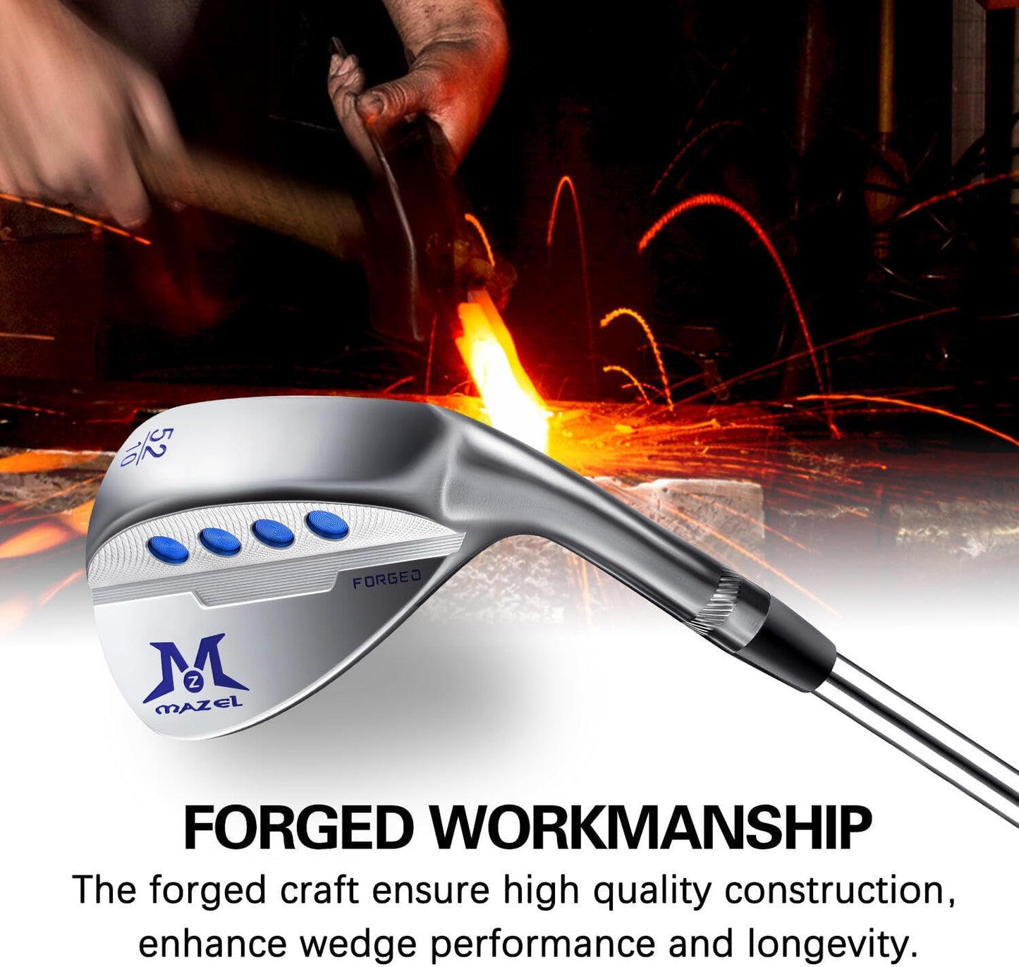 MAZEL Forged Golf Sand Wedge,Gap Wedge,Lob Wedge for Men,48/52/54/56/58/60 Degree Individual Golf Wedge,Milled Face for More Spin,Right Hand