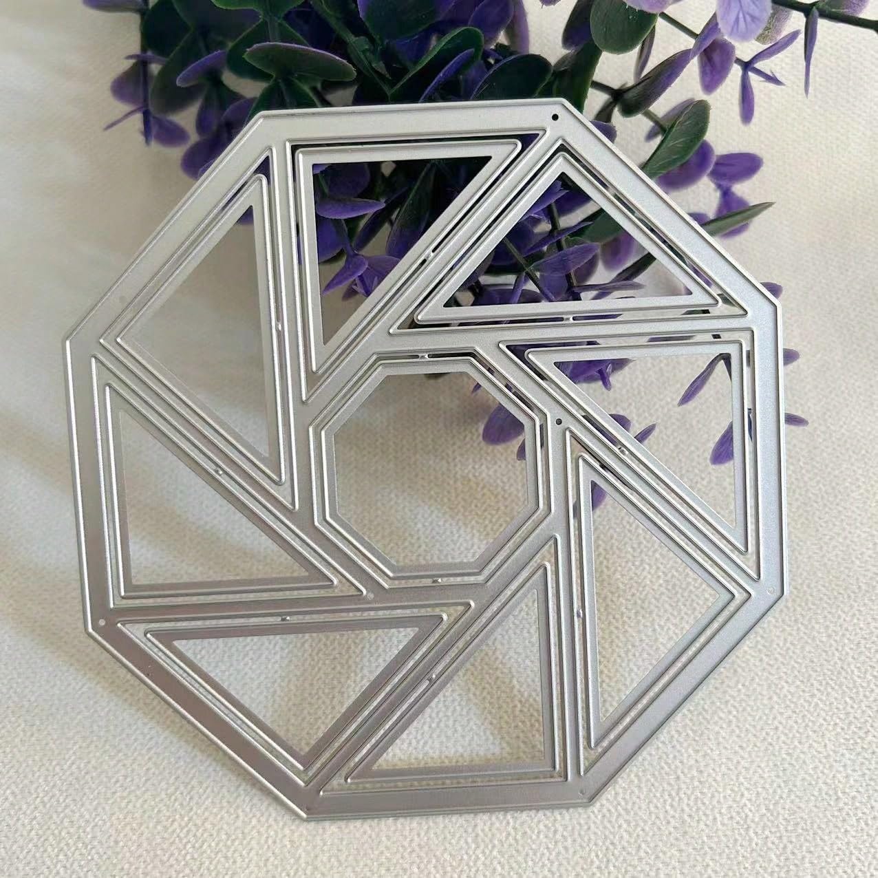 Metal Cutting Die for Scrapbooking - Cut Stencils for DIY Scrapbook Photo Album Decorative Paper Card, Card Making Supplies & Crafting Die Cut (Octagonal Frame 4.7 x 4.7 in)