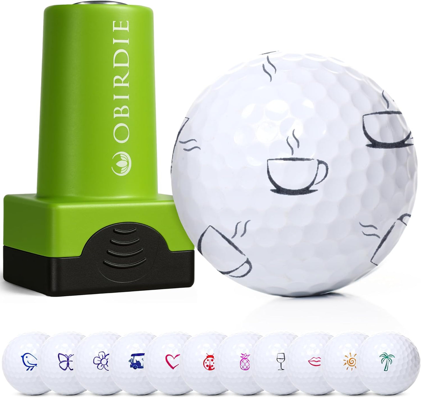Self-Inking Golf Ball Stamp | Chic & Fun Golf Ball Stamper | Fast-Drying, Waterproof Golf Ball Marker Stamp | Reusable Golf Accessories for Women | Golfer Gifts | Golf Gadgets