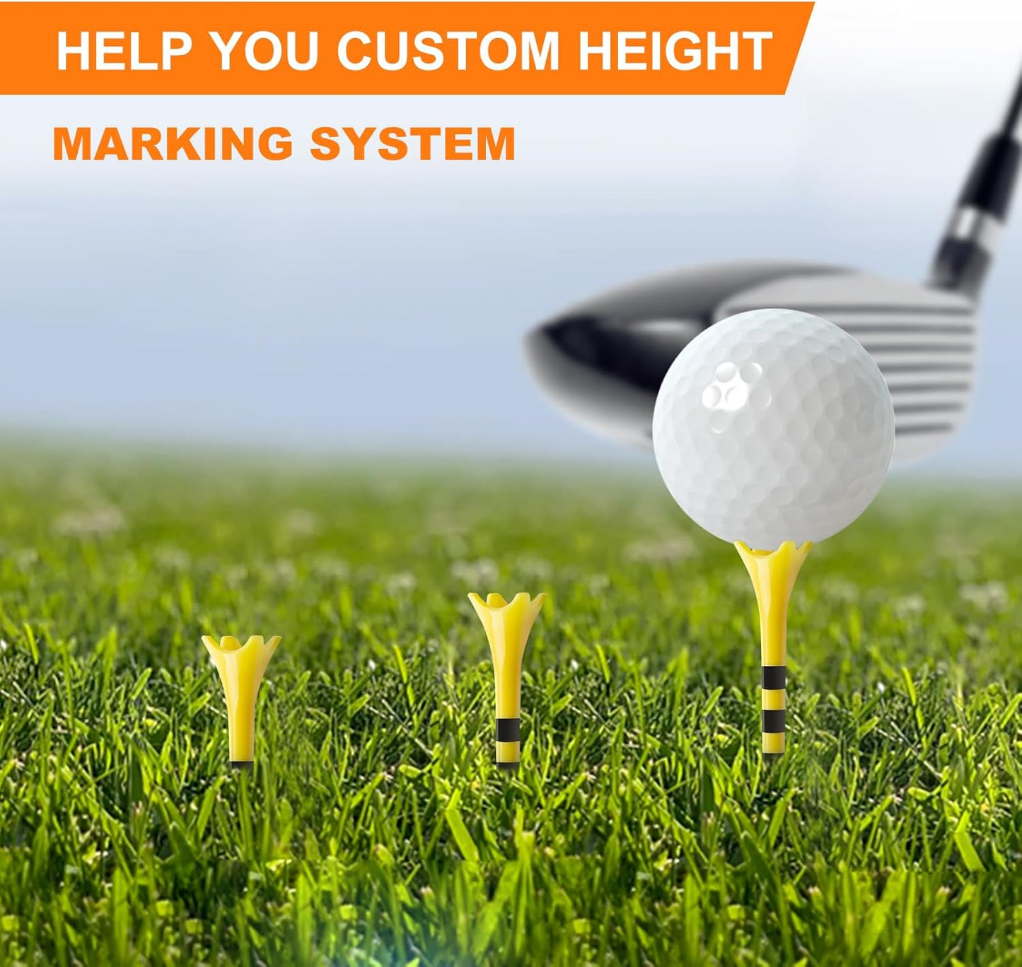 Professional Plastic Golf Tees 100 Pack (3-1/4" or 2-3/4"), Enhanced Durability & Stability, Engineered to Minimize Friction and Side Spin