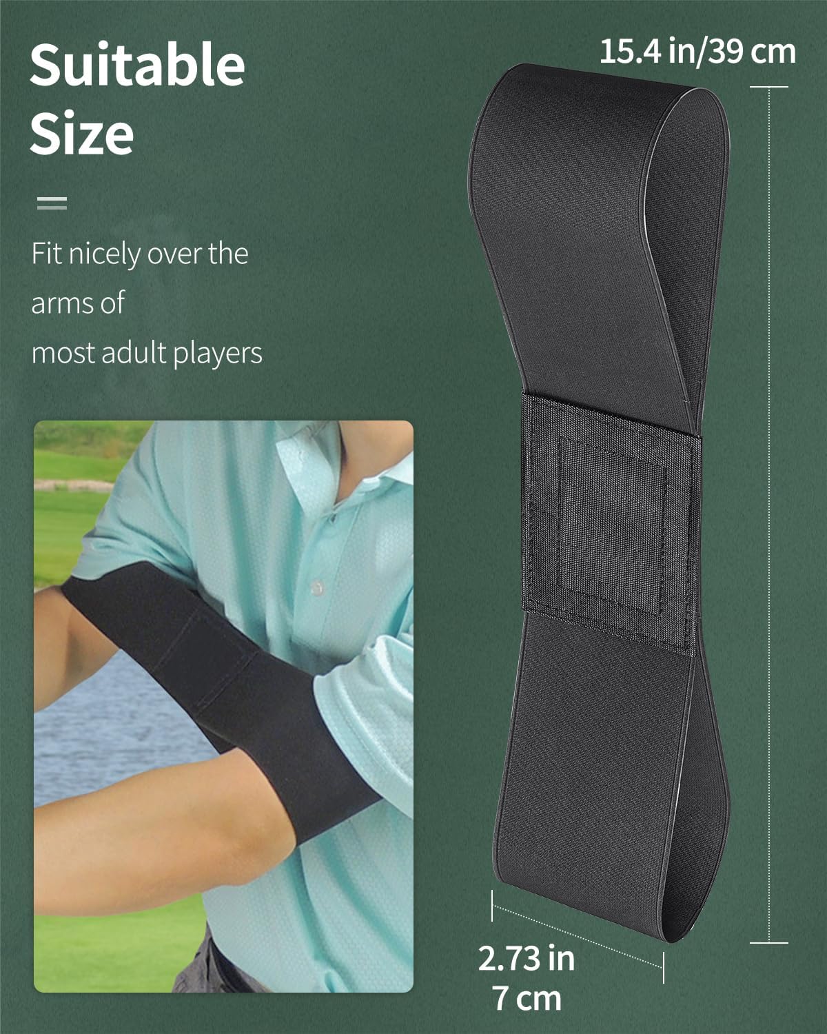 GreenHaven Golf Swing Arm Band Golf Swing Training Aid Elastic Swing Correcting Trainer Band for Golfers Beginners Arm Elbow Posture Teaching Tool Accessory for Golf Club Practice