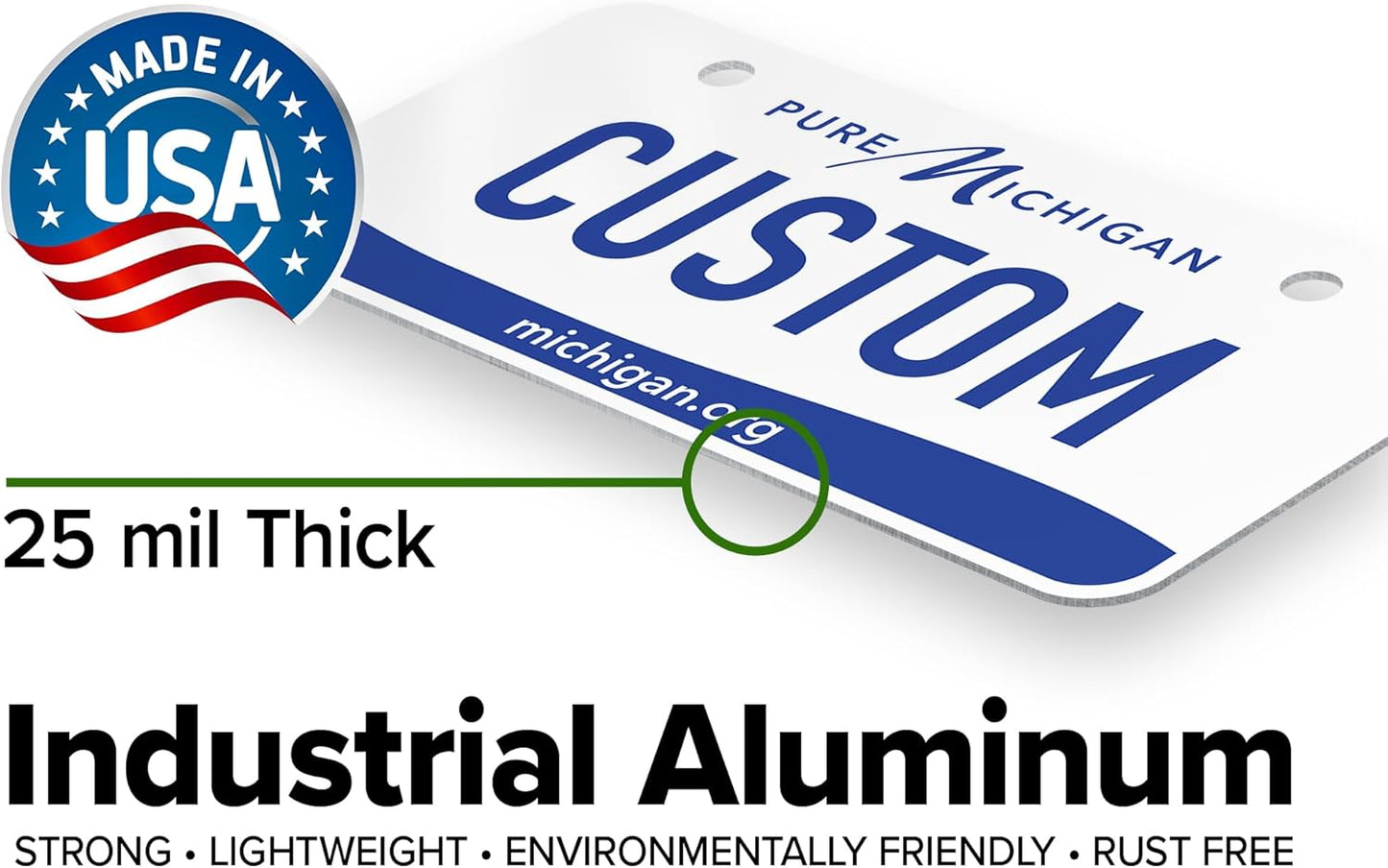 Mini License Plates, Personalized License Plates, Custom for Car, Bikes, ATV, Kids Car, Golf Cart, Jeep, 2x4 Inch, Rust-Free Fade Resistant Aluminum, USA Made by My Sign Center (Michigan)