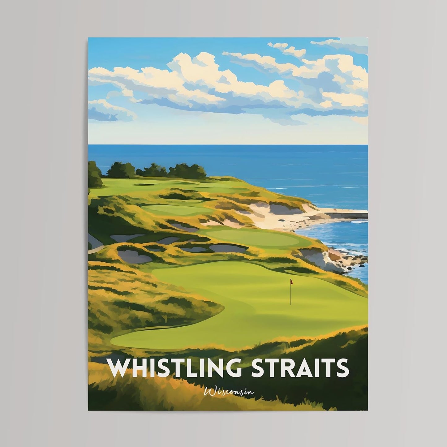 Golf Course Premium Giclee Fine Art Prints - Augusta, Pebble Beach, Pinehurst, Golf Course Posters, Golf Wall Art, Aesthetic Poster for Home Office Decor, Ready to Frame