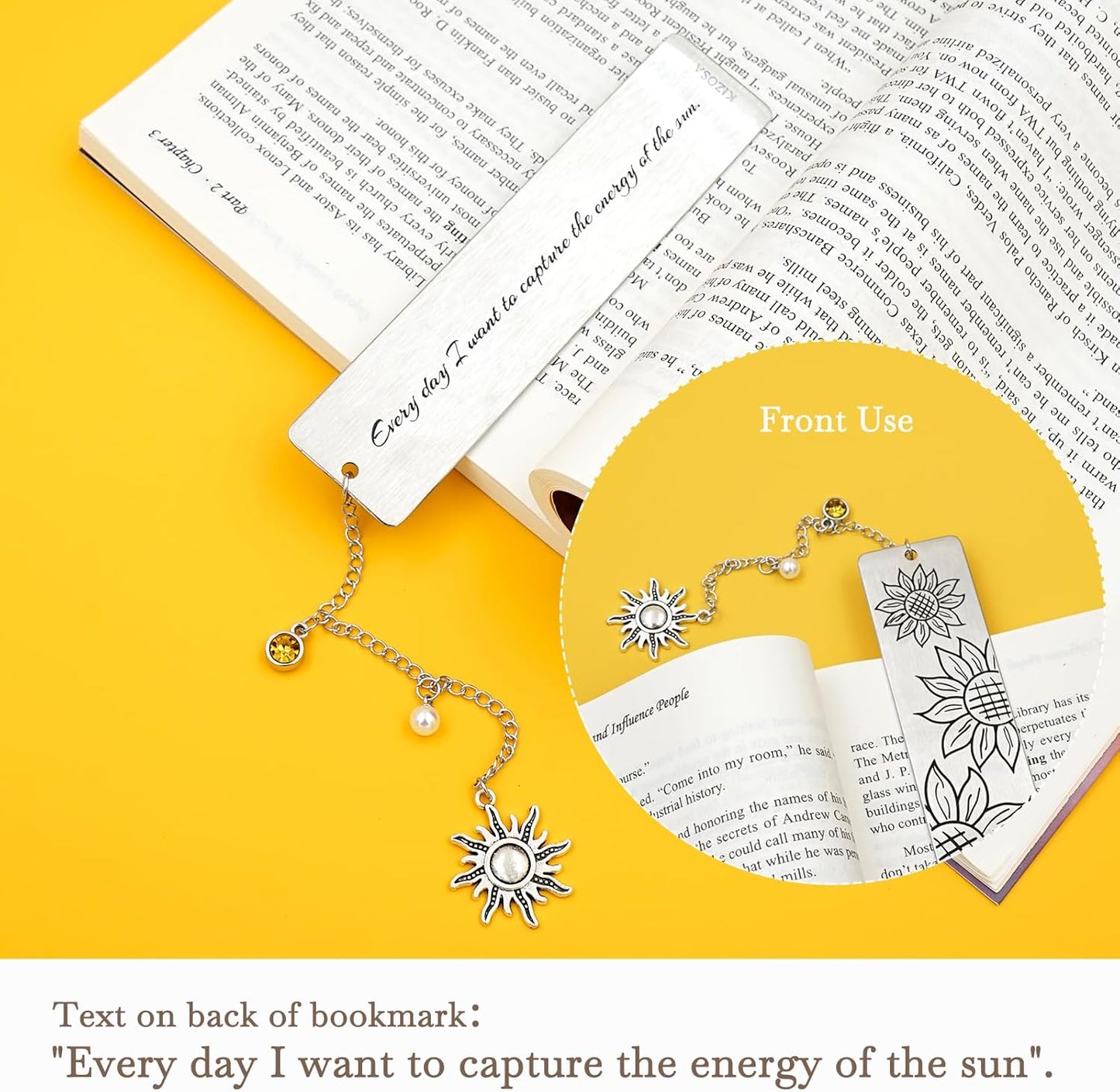 Metal Bookmark Gifts for Women Men,Book Marks for Reading,Bible Bookmarks,Friends Teacher Birthday Valentines Mothers Fathers Day Christmas Book Lovers Gift (03-Sunflower Bookmark)