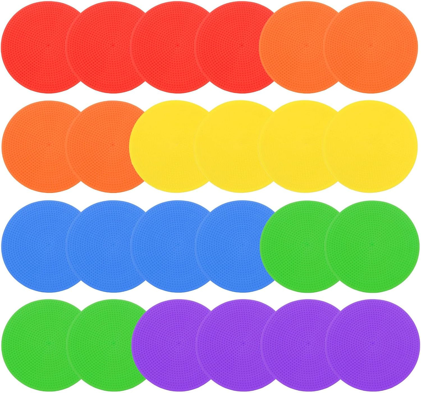 PATIKIL 4 Inch Poly Spot Markers, 24Pcs Non Slip Rubber Floor Dots with Storage Bag Flat Agility Cones for Sports Training Basketball Football