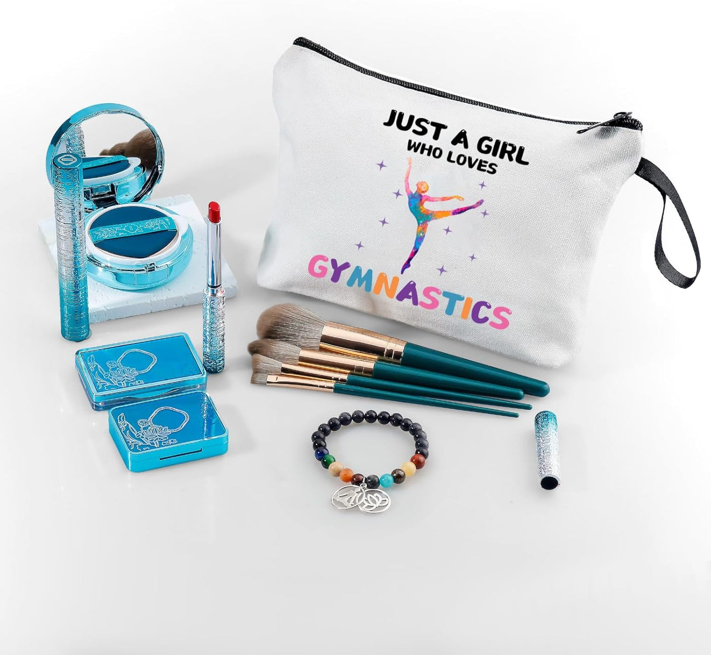 Gymnastics Cosmetic Bag, Travel & Daily Use, Gymnastics Theme, Multifunctional Makeup Bag, Gift for Girls & Women