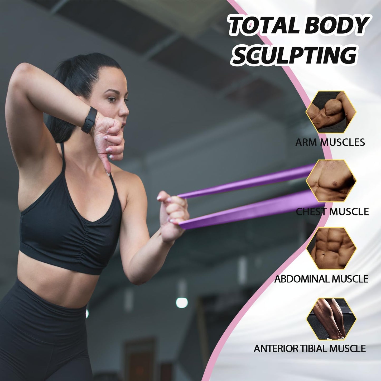 LEEKEY Resistance Bands, Exercise Bands with Handles,Pull Up Assist Bands - Band Set with Door Anchor - Bands for Working Out,Band for Men and Women Fitness Training,Home Workouts