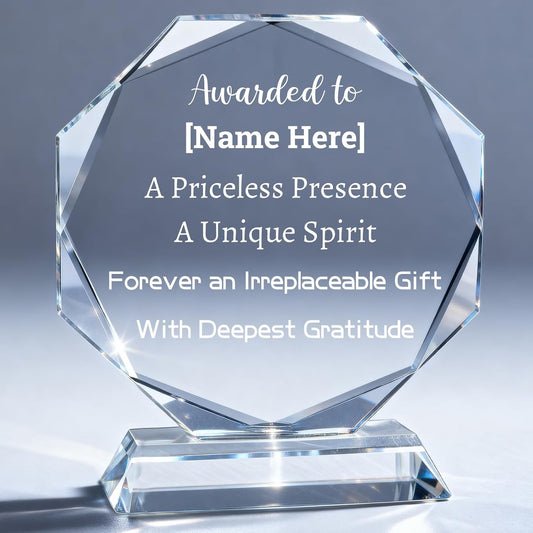 Custom Crystal Awards and Trophies – Personalized Engraved Glass Plaques for Employee Recognition, Appreciation, Farewell, Retirement, Coworker Gifts, Sports Achievements