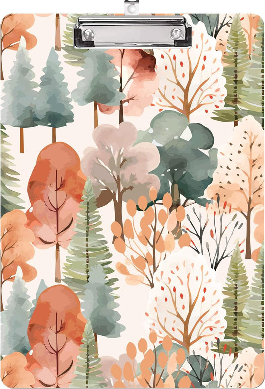 Autumn Trees Clipboard A4 Letter Size Plastic Decorative Clipboards for Teacher,Nurse Doctor Student and Kid Cute Design for Standard Size 12.5 x 8.7