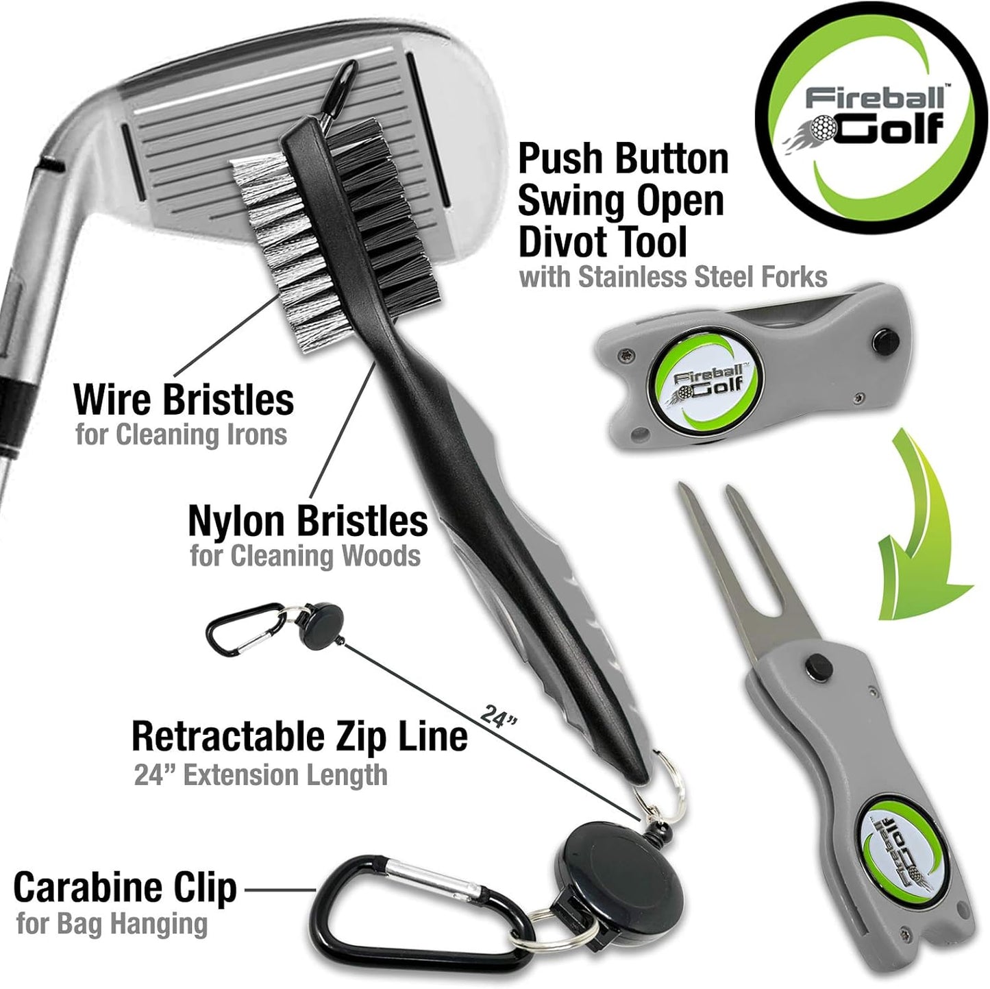 Towel Gifts and Accessories Set (Many Colors) - 3 Golf Towels, Golf Divot Tool, Ball Marker, and Golf Cleaning Brush, Golf Gifts for Men, Women, Children