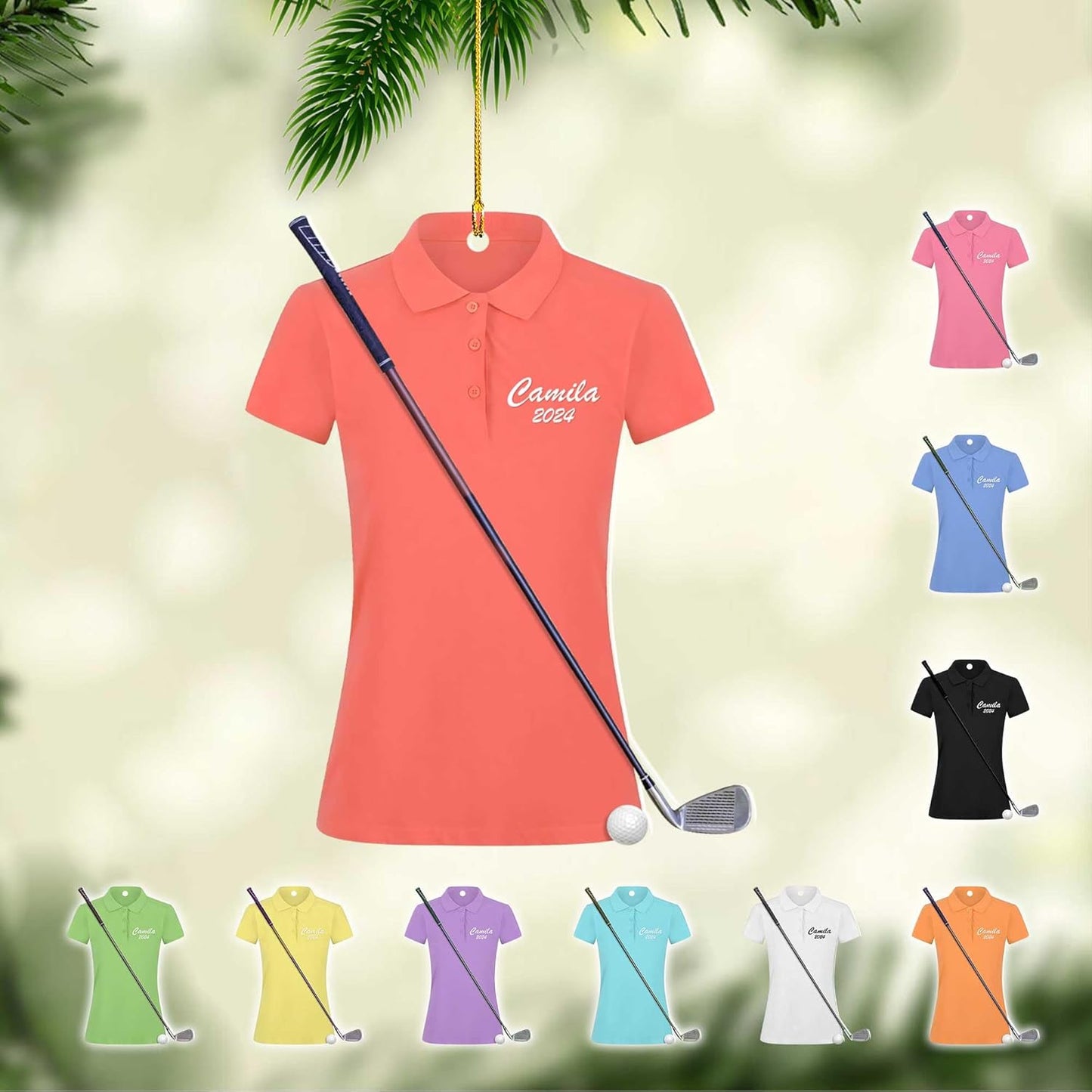 Personalized Golf Ornaments for Christmas Tree 2025 Custom Golf Christmas Ornament Golfing Bag Ornament Sports Golf Cart Ornaments Gift for Golfer Bag Golfing Lovers Hanging Decoration (G21)