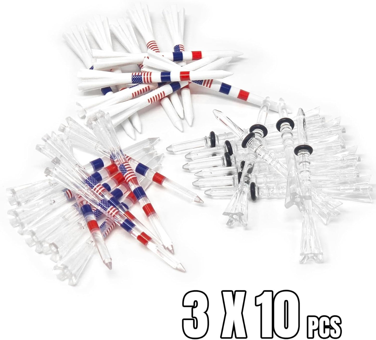 Premium Golf Tees - 5-Prong & 4-Prong Anti-Slip, Enhanced Stability, Unbreakable Golf T 3-1/4" for 360cc Drivers, Ideal Gift for Golfer