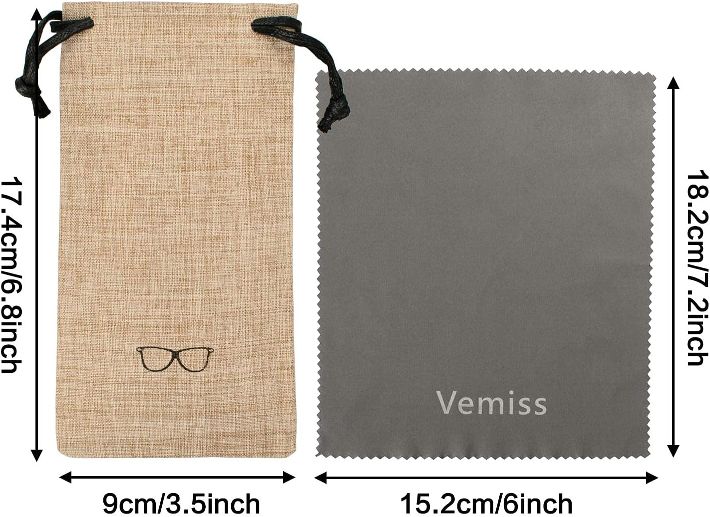 Vemiss Hard Shell Eyeglasses Cases, Linen Fabrics Protector Sunglasses Case, Large Glasses Case