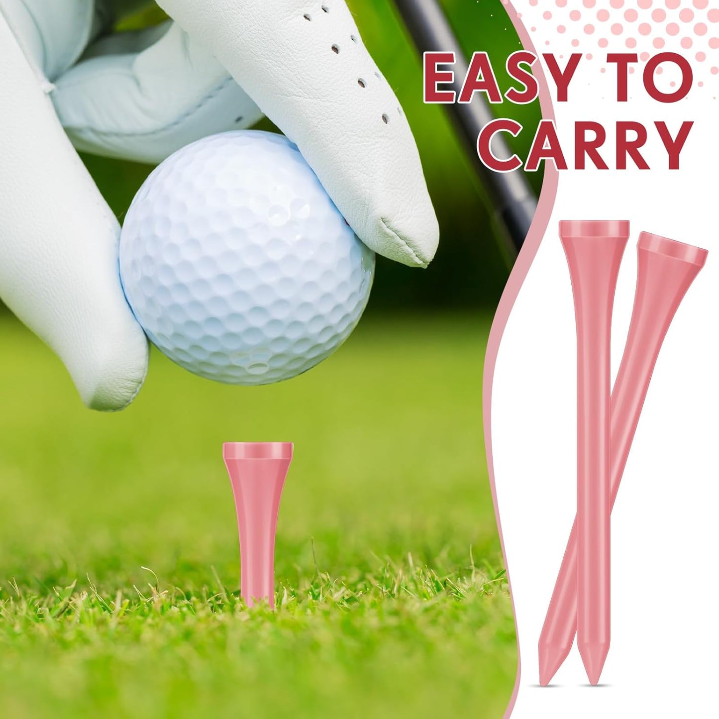 Jenaai 200 Pcs Golf Tees Bamboo Golf Tees Professional Golf Tees Bulk for Women Golf Club Accessories