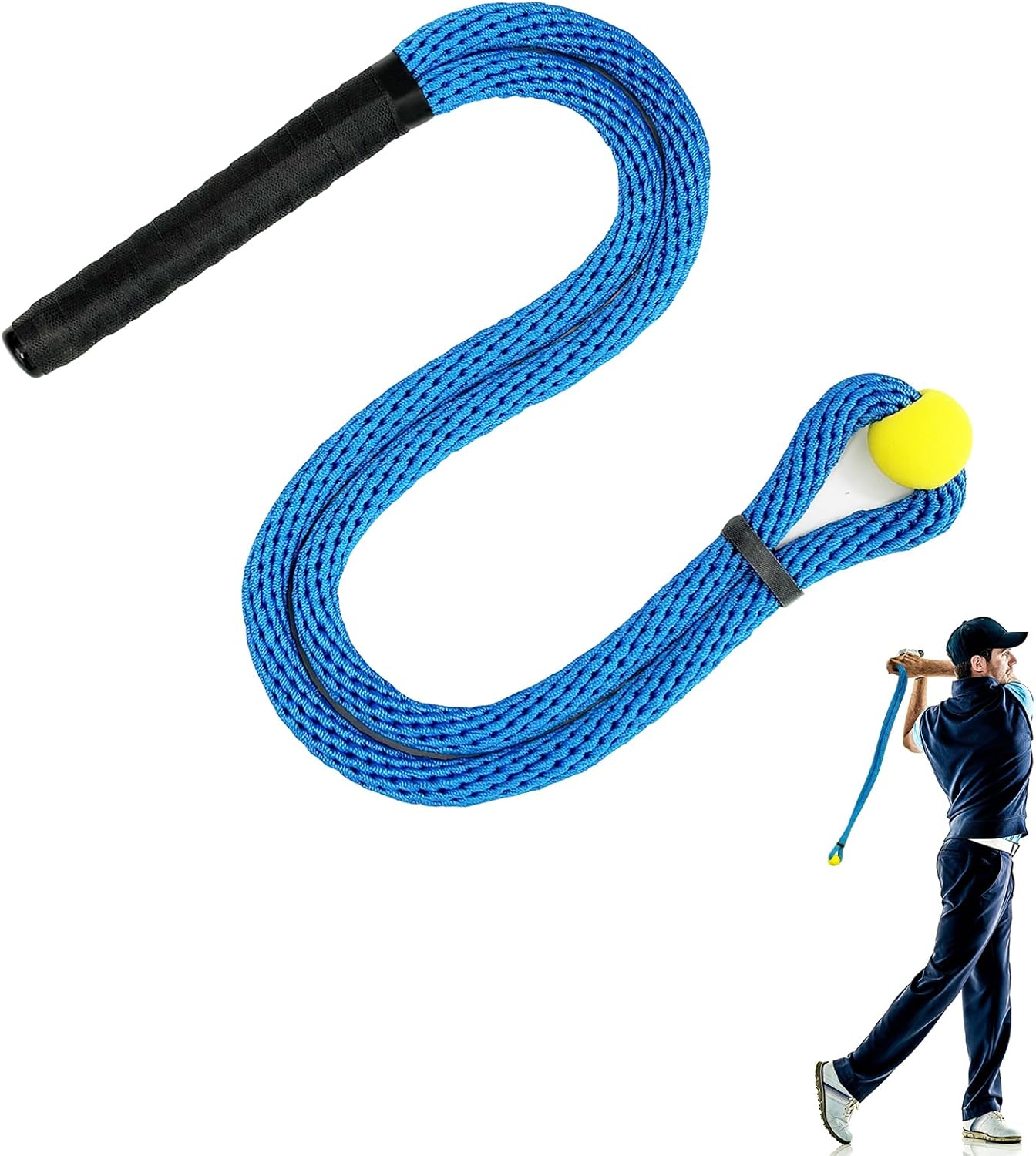 Golf Rope Swing Trainer, Professional Golf Swing Rope Training Aid to Improve Speed, Tempo, Rhythm, Flexibility and Strength, Golf Warm-Up Practice Equipment for Golfers of All Levels