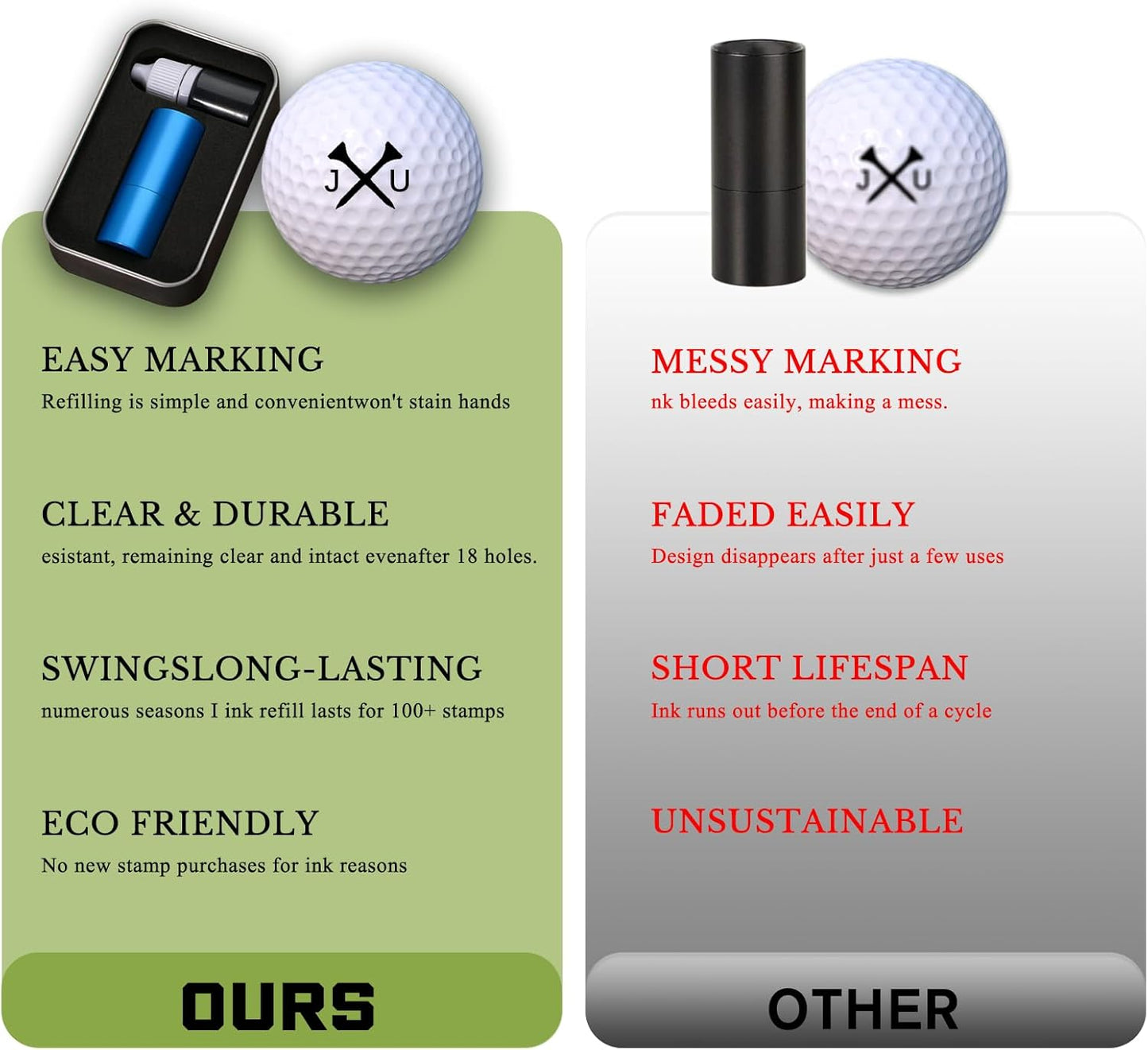 Custom Golf Ball Stamp, Personalized Golf Balls Marker Stamp, Customized Golfs Balls Stamps with Your Logo Design, Includes Fast-Dry Ink & Gift Box, Golfs Accessories for Men & Women Gifts
