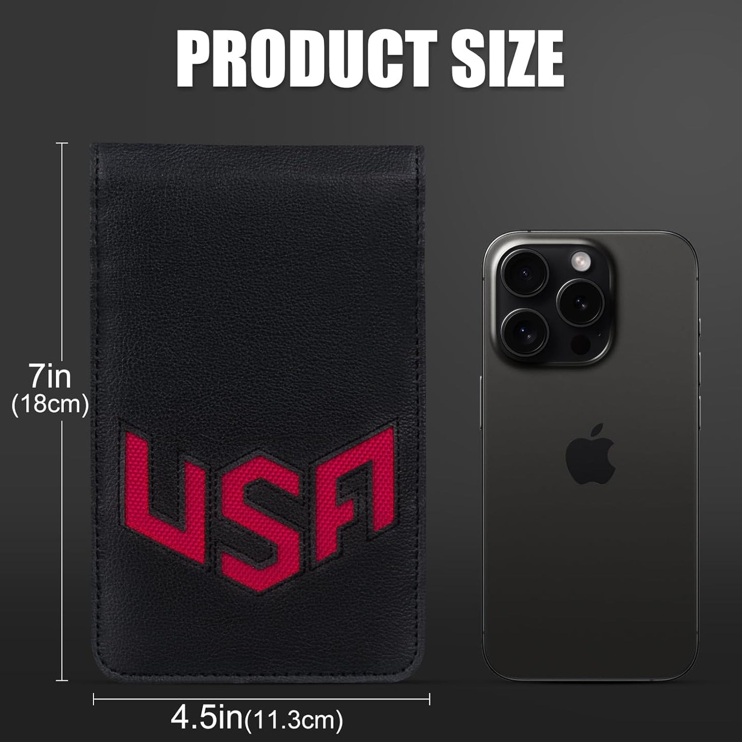 Golf Scorecard Holder & Yardage Book Cover, Golf Accessories Black Premium Leather Yardage Book Holders Cover