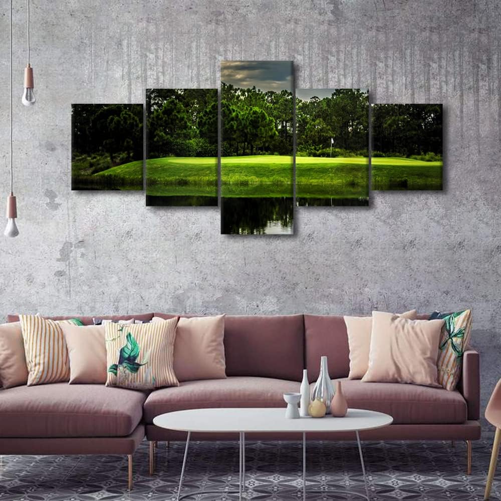 Augusta National Golf Course Pictures Wall Art Office Wall Decor Paintings Modern Canvas Home Decor for Living room Bedroom Artwork Gifts for Men Husband Boyfriend Him Framed Ready to Hang - 50"Wx24"H