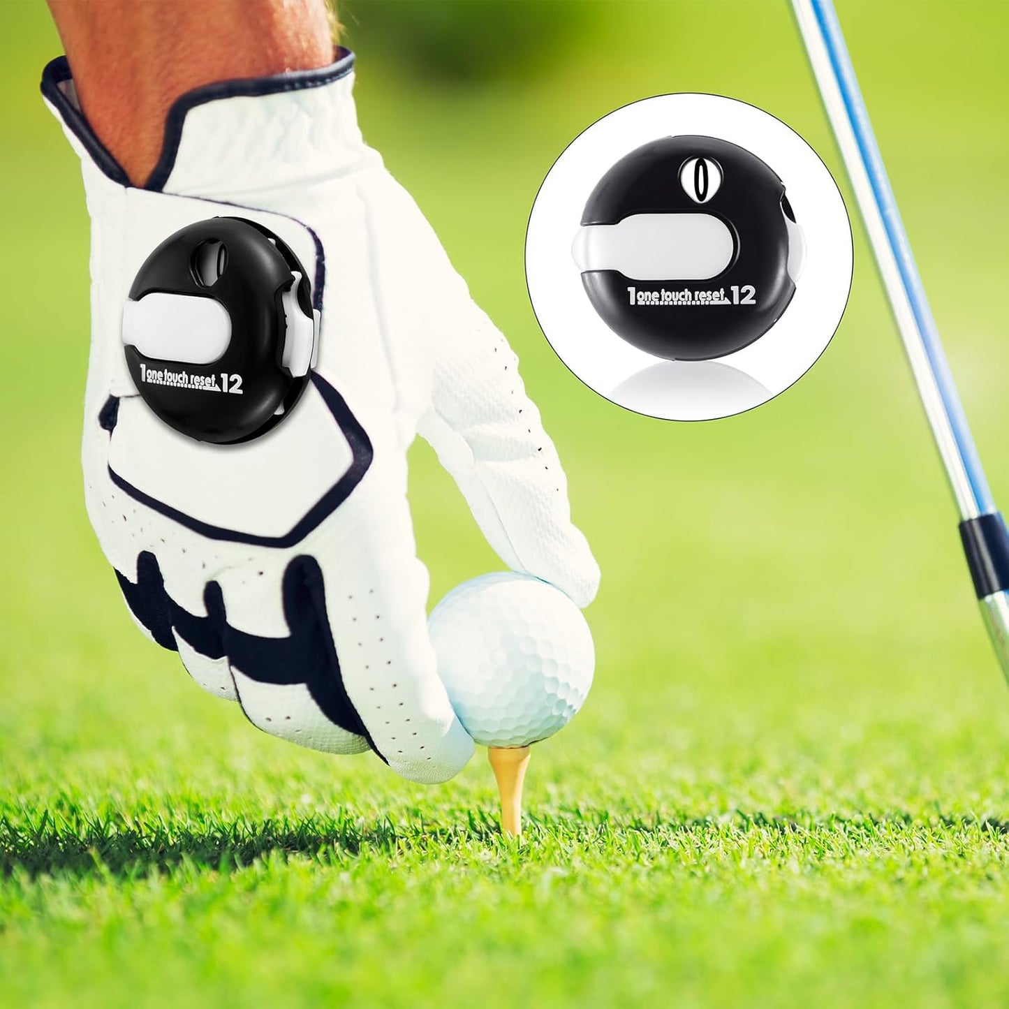 Weewooday 2 Pieces Golf Score Counter Golf Stroke Counter Golf Counter Clicker with One Touch Reset for Golf Game Scorekeeper Outdoor Activities Sport (Black)