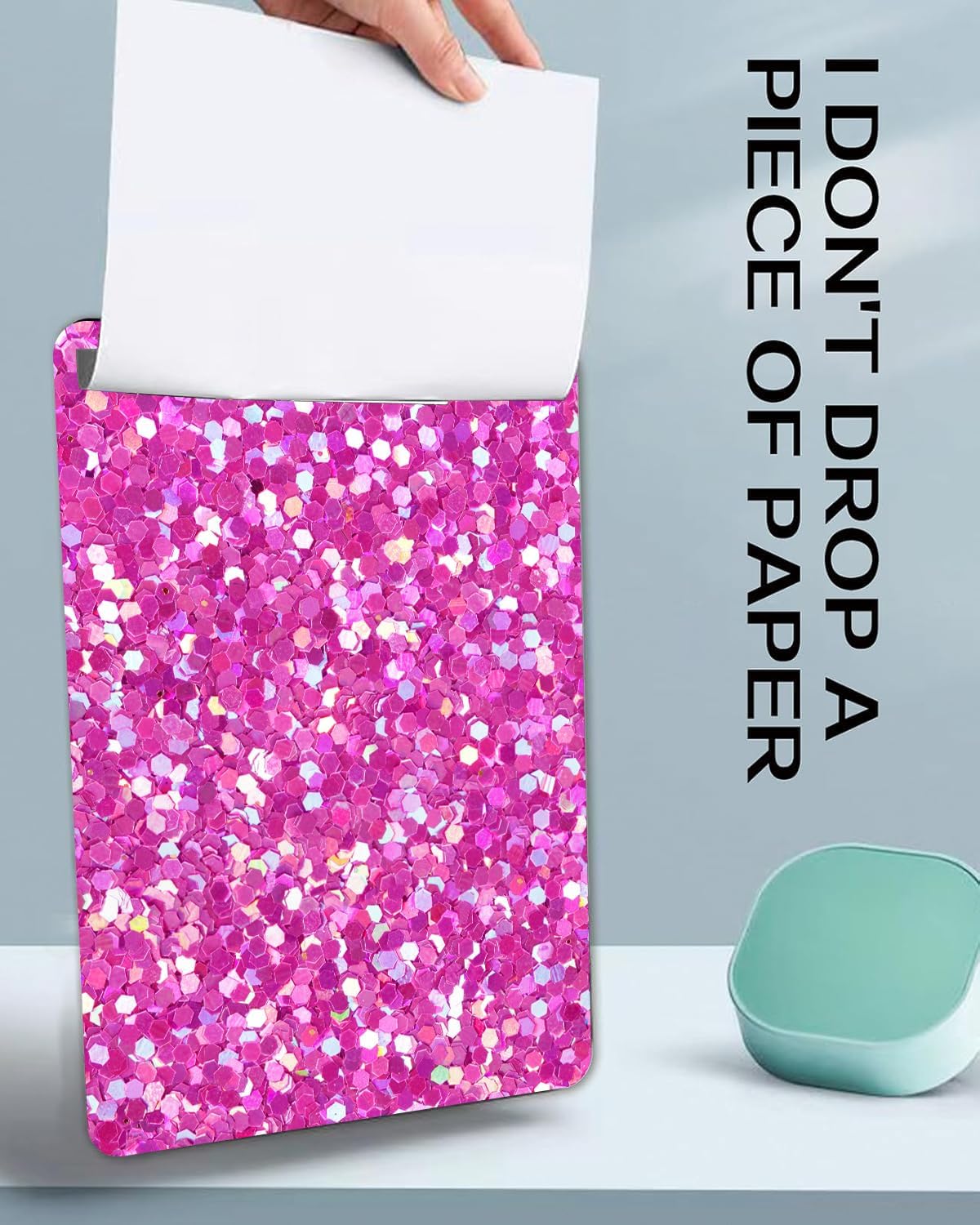 Fashion A4 Clipboard, Standard Letter Size 9" x 12.5", Decorative Wooden Clipboard with Low Profile Metal Clip for Office, School, Teachers, and Students, Pink