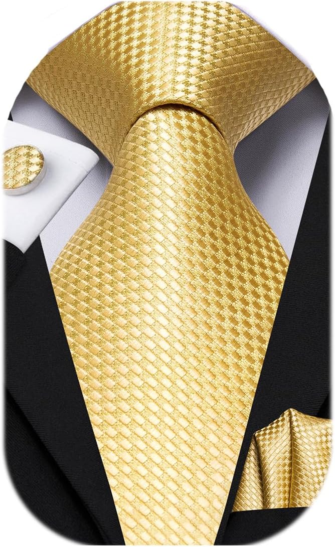 Dubulle Mens Paisley Striped Tie WOVEN Necktie for Men and Handkerchief Cufflinks Set Wedding Formal Business