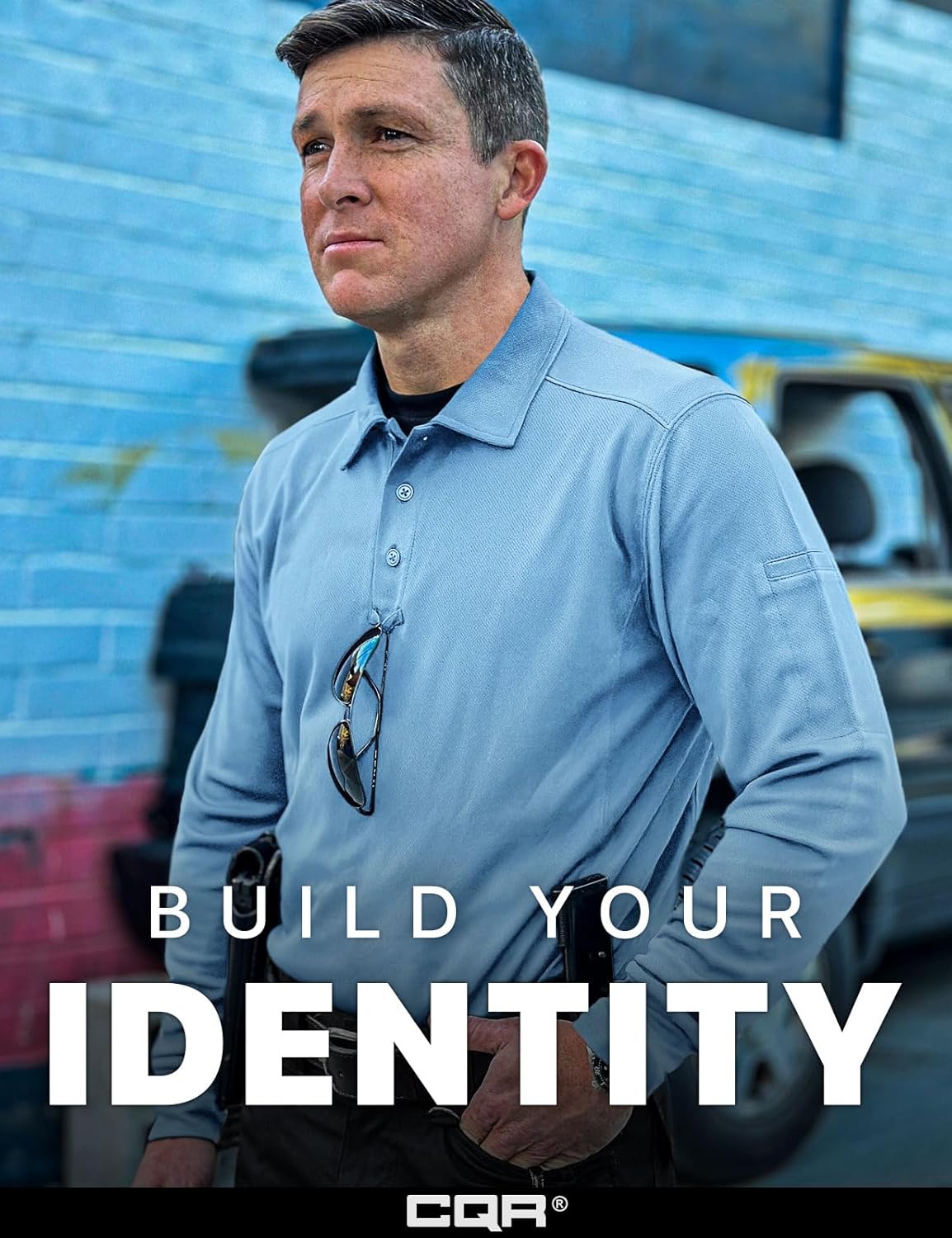 CQR Men's Polo Shirt, Long Sleeve Tactical Shirts, Outdoor UPF 50+ Pique Shirt, Dry Fit Lightweight Golf Shirts